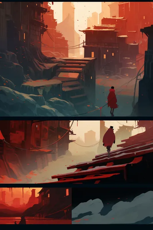 Saturated Scenic Comic Book Pages Midjourney Prompt | PromptBase