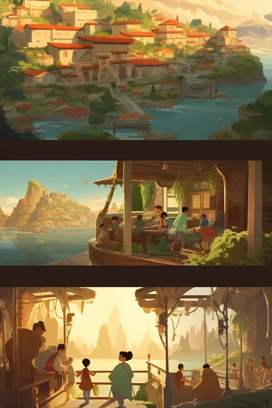 Cozy Scenic Comic Book Pages Midjourney Prompt | PromptBase