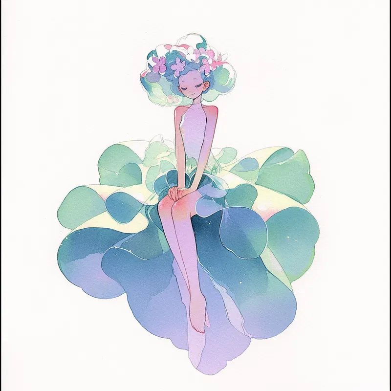 Dreamy Watercolor Anime Collections Midjourney Prompt | PromptBase