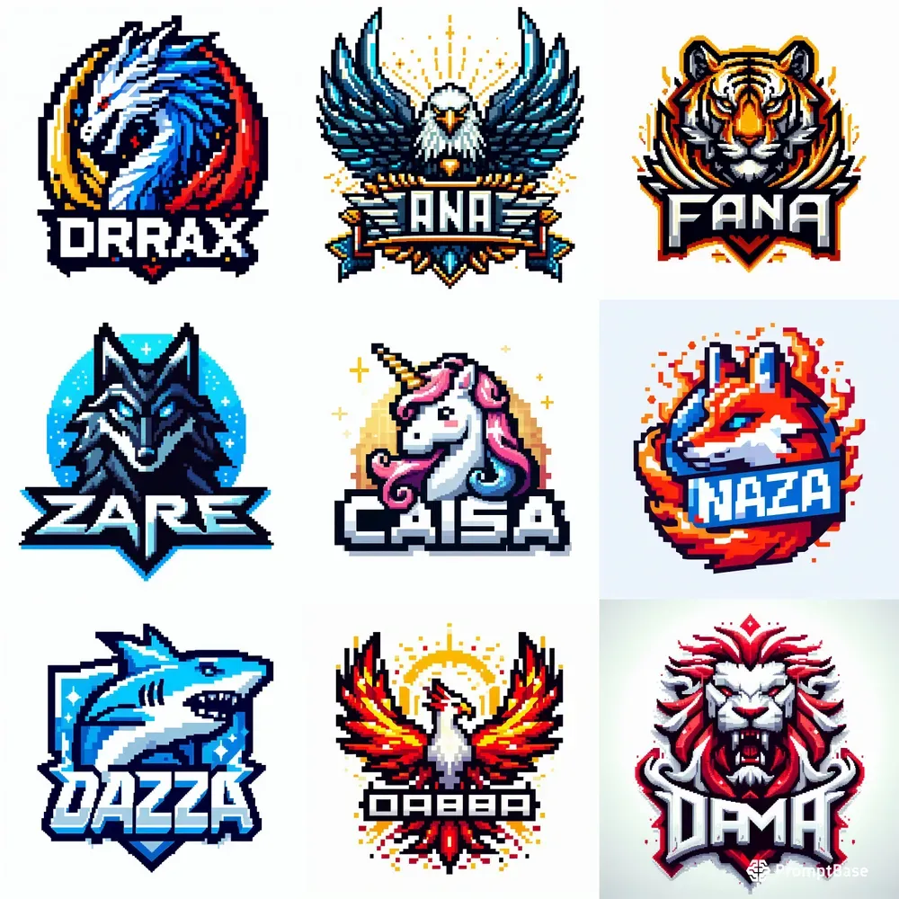 Logo Emblem E-sports Pixel Art DALL·E Prompt | PromptBase