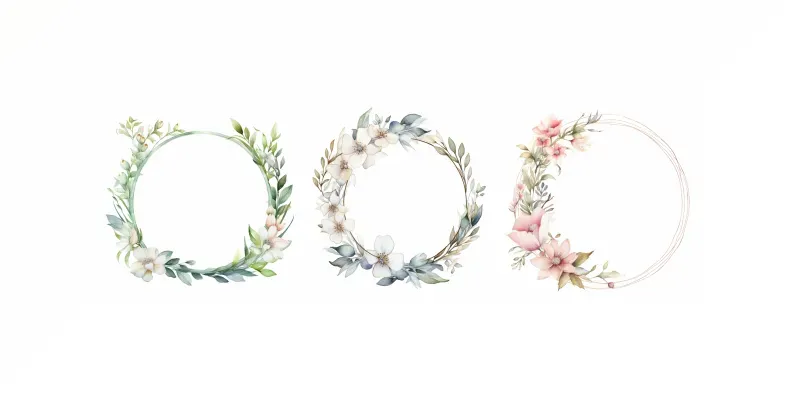Circular Watercolor Border Frame Logos Midjourney Prompt | PromptBase