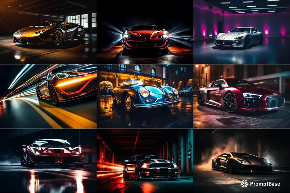 Realistic Cinematic Epic Sports Cars Midjourney Prompt | PromptBase