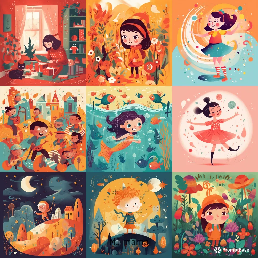 Childrens Book Illustrations Iis Midjourney Prompt | PromptBase