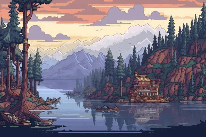 16 Bit Pixel Art Desktop Wallpapers Midjourney Prompt | PromptBase