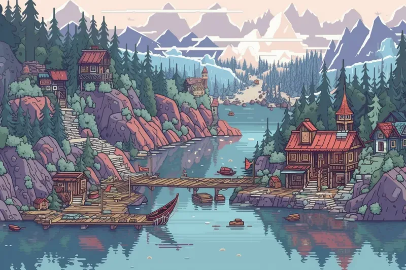 16 Bit Pixel Art Desktop Wallpapers Midjourney Prompt | PromptBase