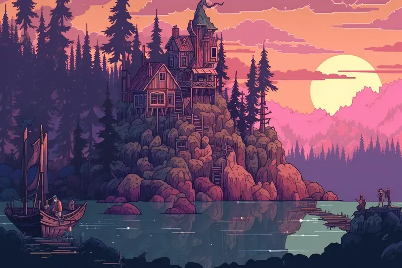 16 Bit Pixel Art Desktop Wallpapers Midjourney Prompt | PromptBase