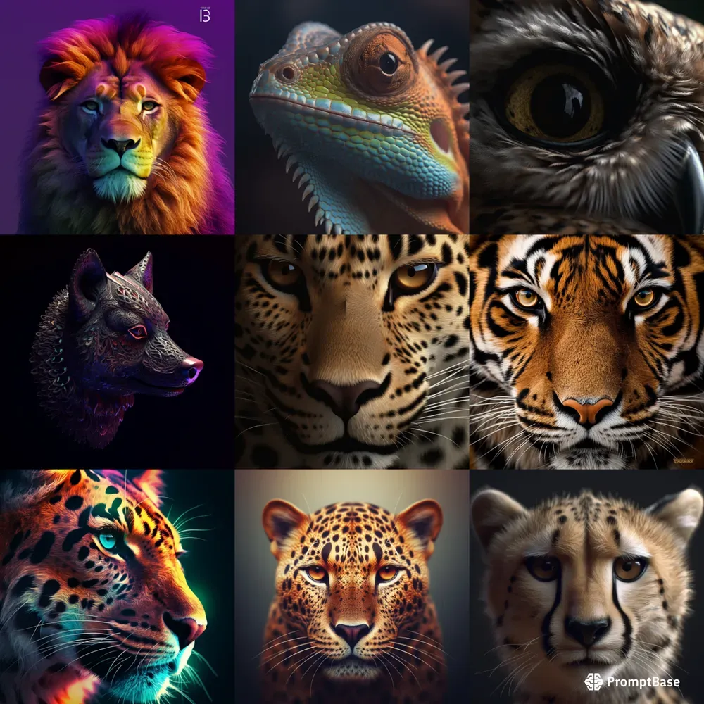 Dynamic Animal Portraits Midjourney Prompt | PromptBase