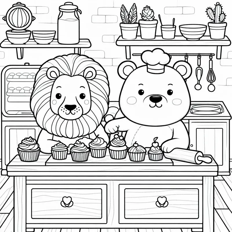 Cozy Friends Coloring Book Pages DALL·E Prompt | PromptBase