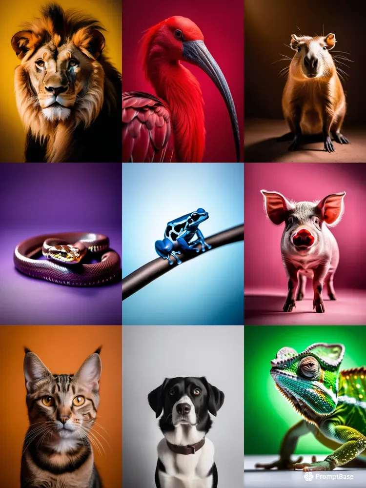 Monochromatic Color Animal Portraits Stable Diffusion Prompt | PromptBase