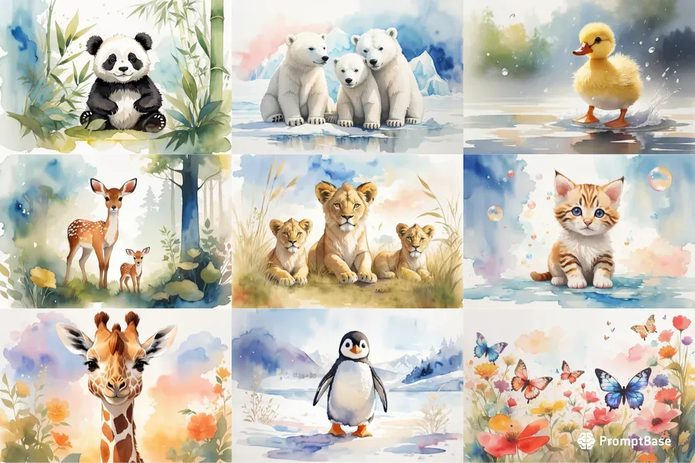 Charming Watercolor Nursery Wall Art Leonardo Ai Prompt | PromptBase