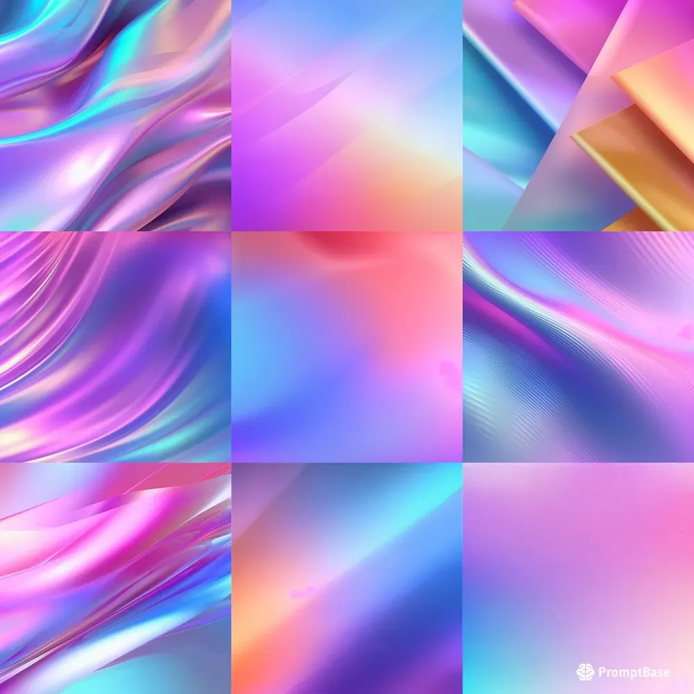 Hello Gradient Minimalist Holographic Gradients Midjourney Prompt | PromptBase