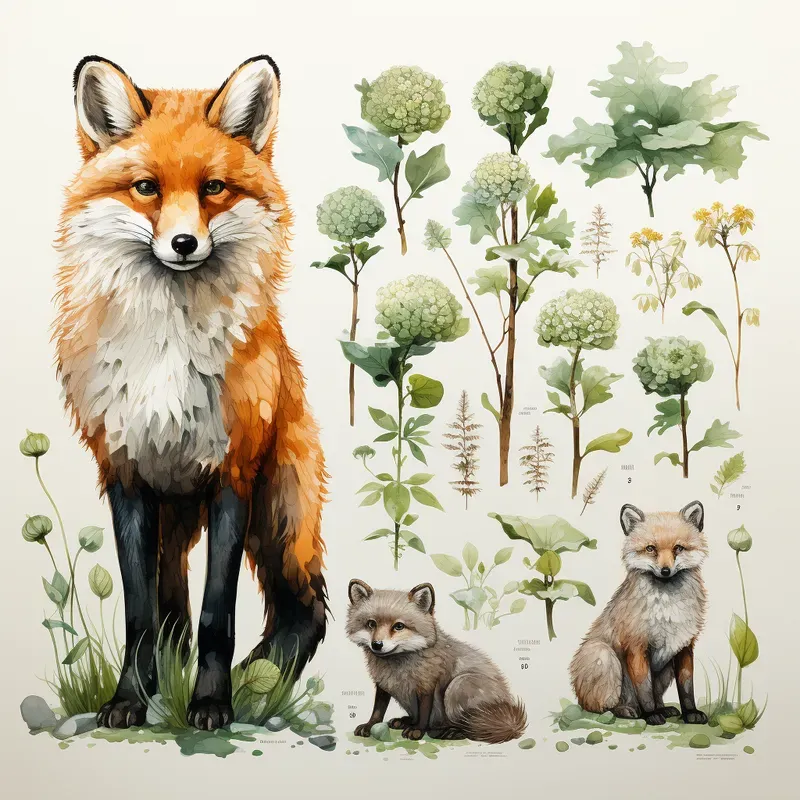 Watercolor Illustration Sets Midjourney Prompt | PromptBase