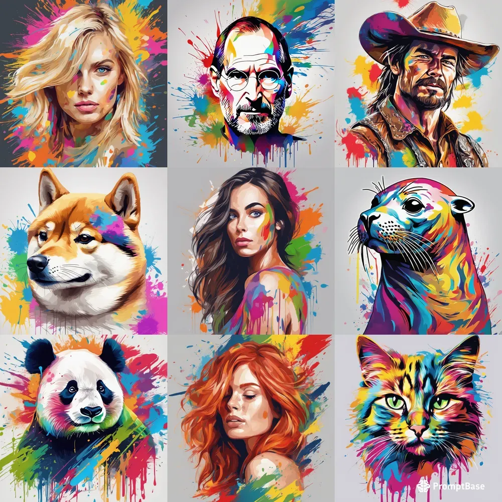 Colorful Vector Portrait Stable Diffusion Prompt | PromptBase