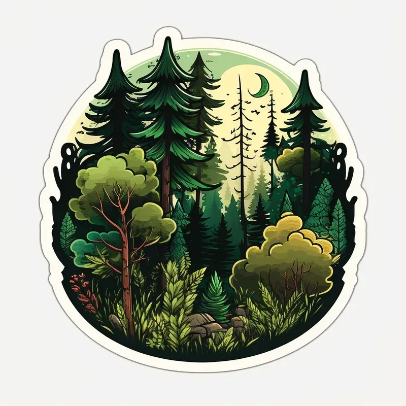 Landscape Sticker Illustrations Midjourney Prompt | PromptBase