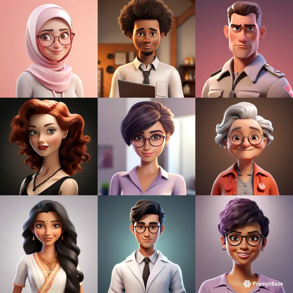 Customizable 3d avatars midjourney prompt promptbase