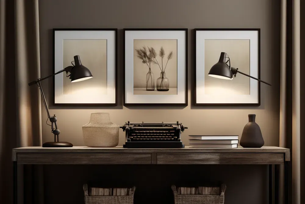 Triple Wall Art Mockup Collections Midjourney Prompt PromptBase