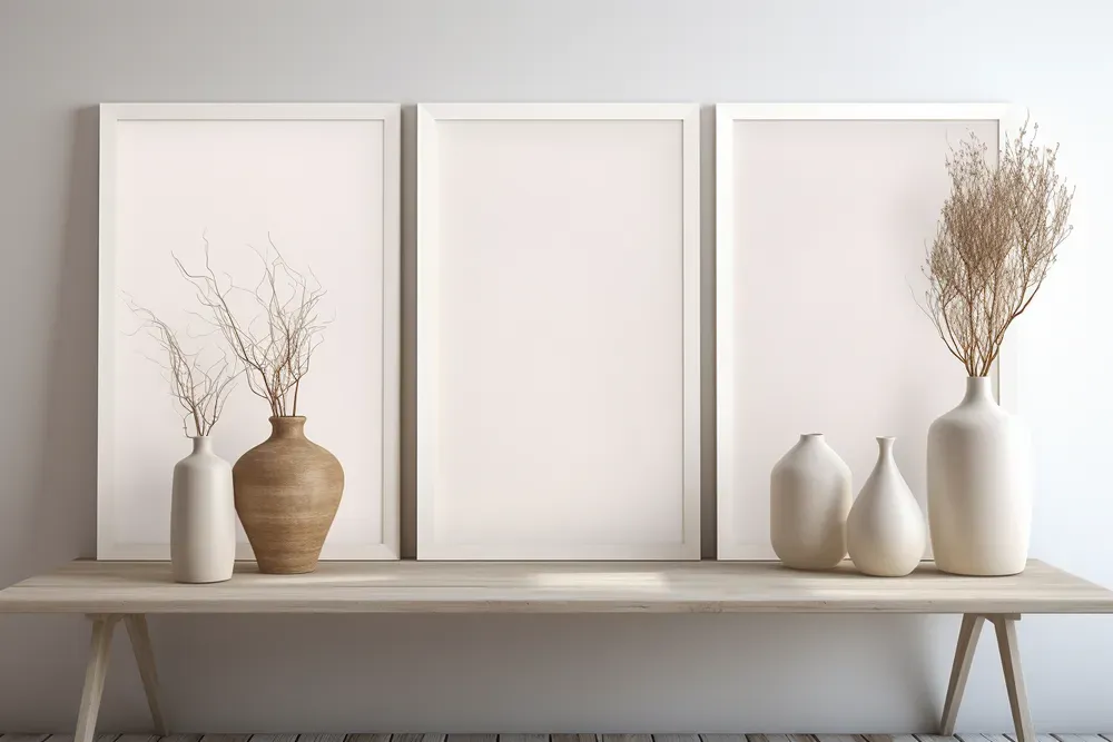 Triple Wall Art Mockup Collections Midjourney Prompt PromptBase