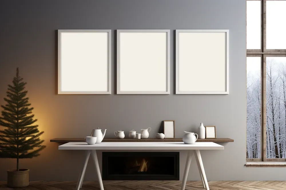 Triple Wall Art Mockup Collections Midjourney Prompt PromptBase