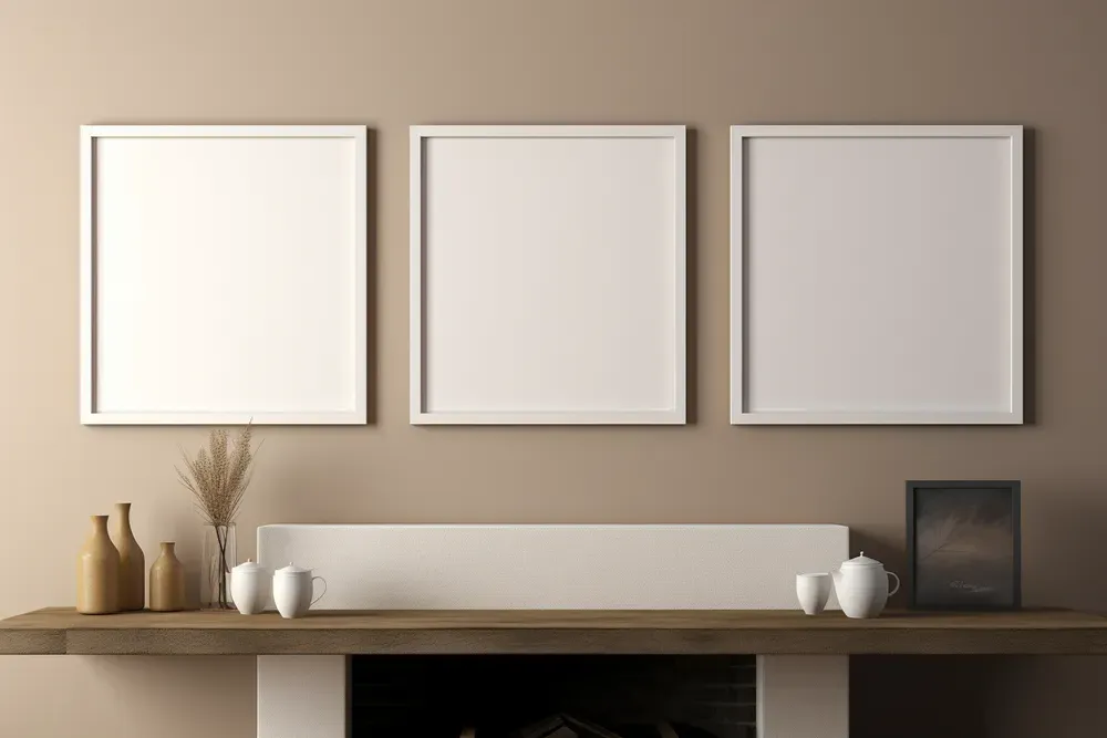 Triple Wall Art Mockup Collections Midjourney Prompt PromptBase