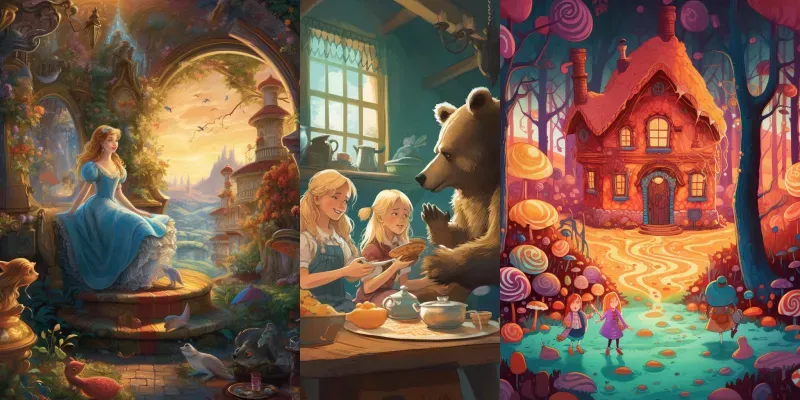Classic Fairy Tale Illustrations Midjourney Prompt | PromptBase