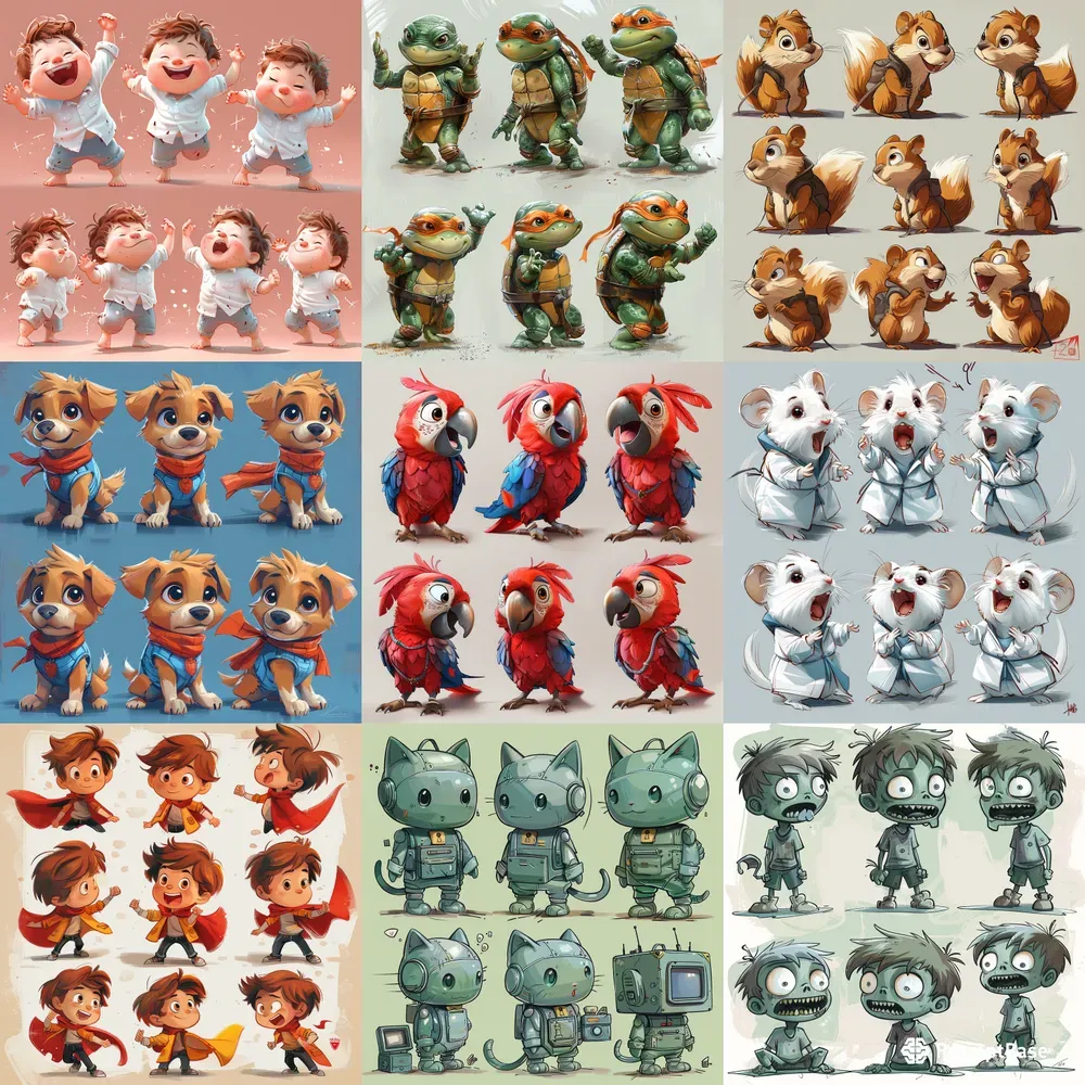 Humorous Cartoon Character Poses Midjourney Prompt | PromptBase