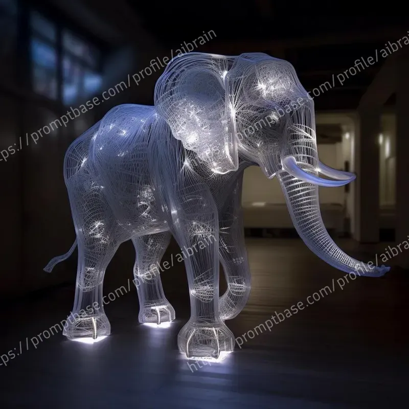 Animal Light Sculptures Midjourney Prompt | PromptBase