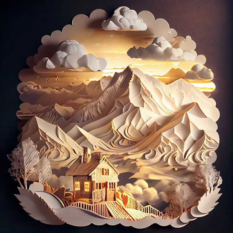 Paper Cut Landscapes Midjourney Prompt PromptBase