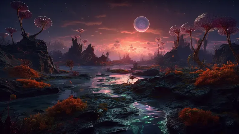 Alien Landscapes Midjourney Prompt | PromptBase