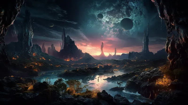 Alien Landscapes Midjourney Prompt | PromptBase