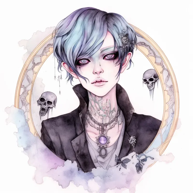 Watercolor Pastel Goth Designs Midjourney Prompt PromptBase