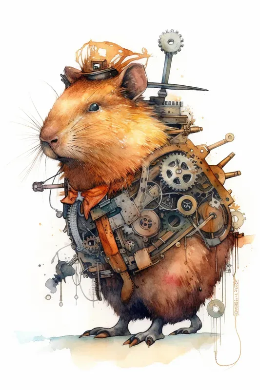 Steampunk Watercolor Animals Cliparts Midjourney Prompt | PromptBase
