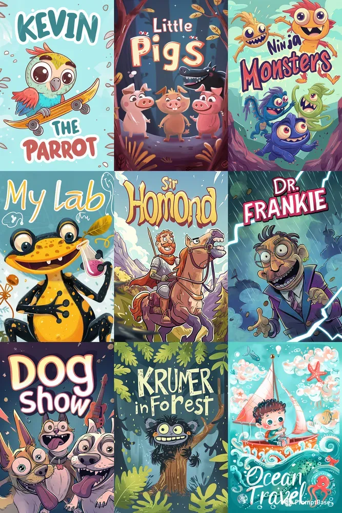 Childrens Book Wonder Covers Midjourney Prompt | PromptBase