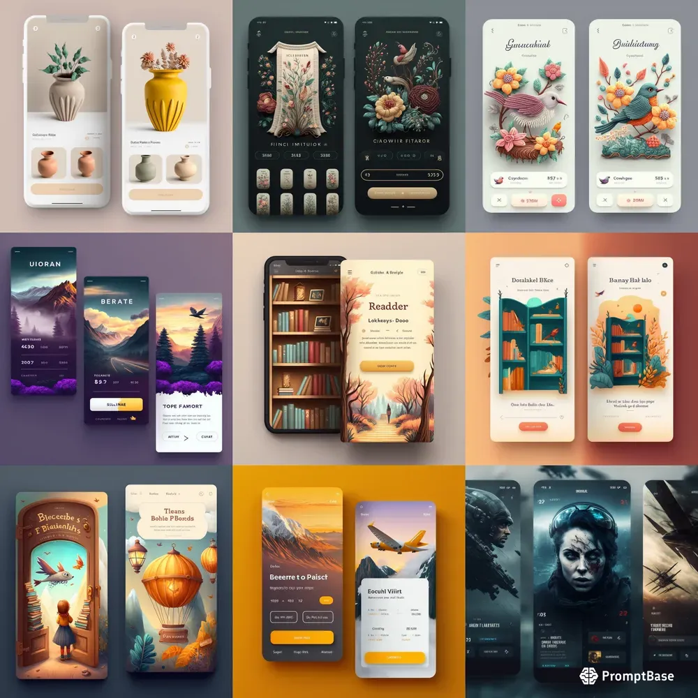 Pro UI UX App Designs Midjourney Prompt | PromptBase