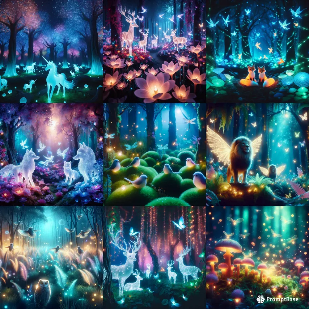 Enchanted Forests With Magical Creatures DALL·E Prompt | PromptBase