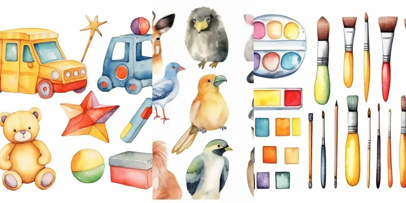 Watercolor Clip Art Midjourney Prompt | PromptBase