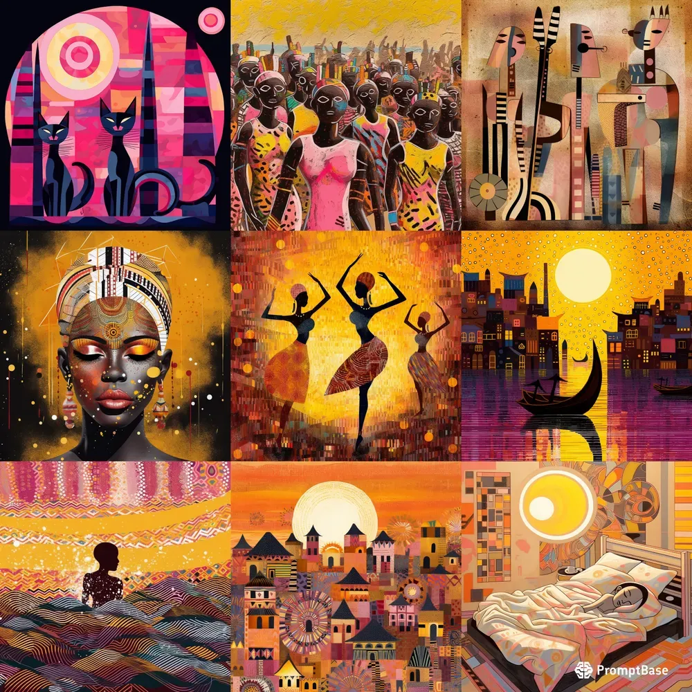 African Abstract Art Midjourney Prompt PromptBase