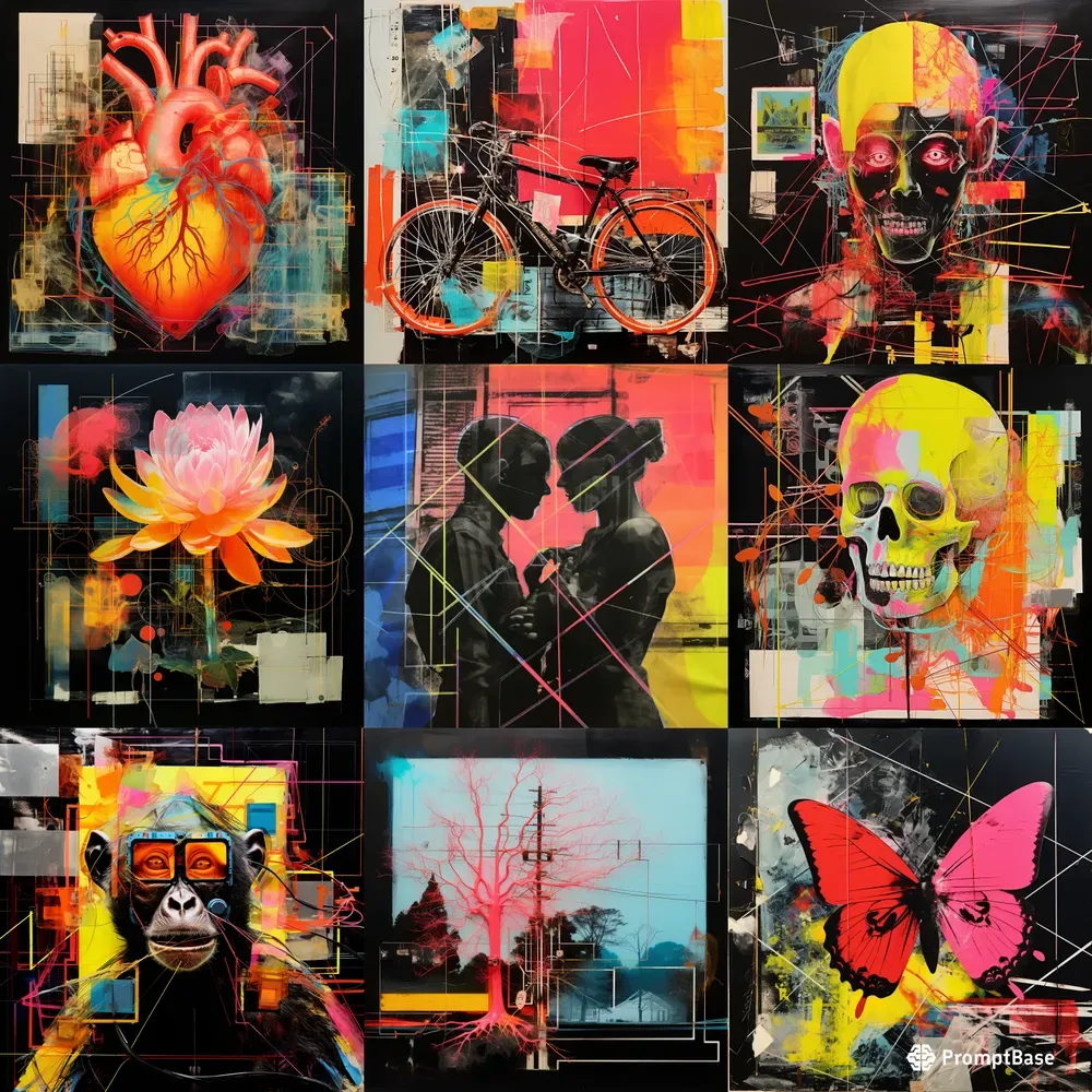 Cubist Collage Art Midjourney Prompt Promptbase