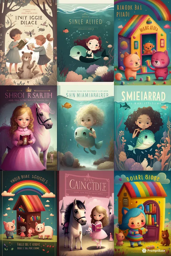 Digital Illustrated Children Book Covers Midjourney Prompt | PromptBase
