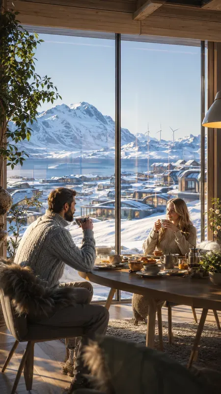 Solarpunk Utopian Arctic Village Lives