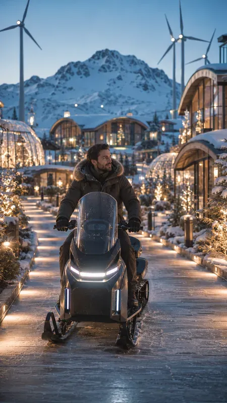 Solarpunk Utopian Arctic Village Lives