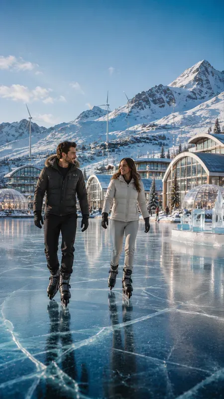Solarpunk Utopian Arctic Village Lives