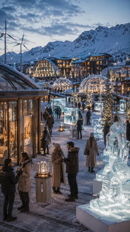 Solarpunk Utopian Arctic Village Lives