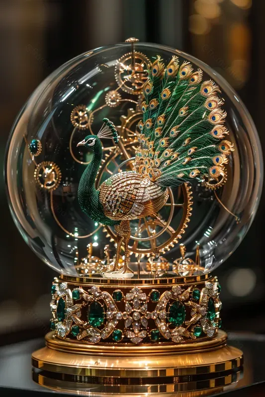 Luxury Glass Dome Mechanical Automata