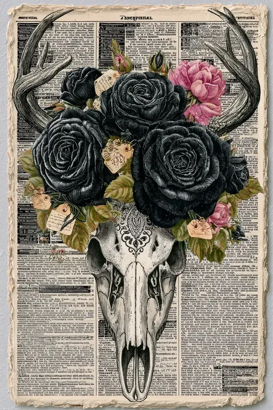 Gilded Manuscript Collage Art