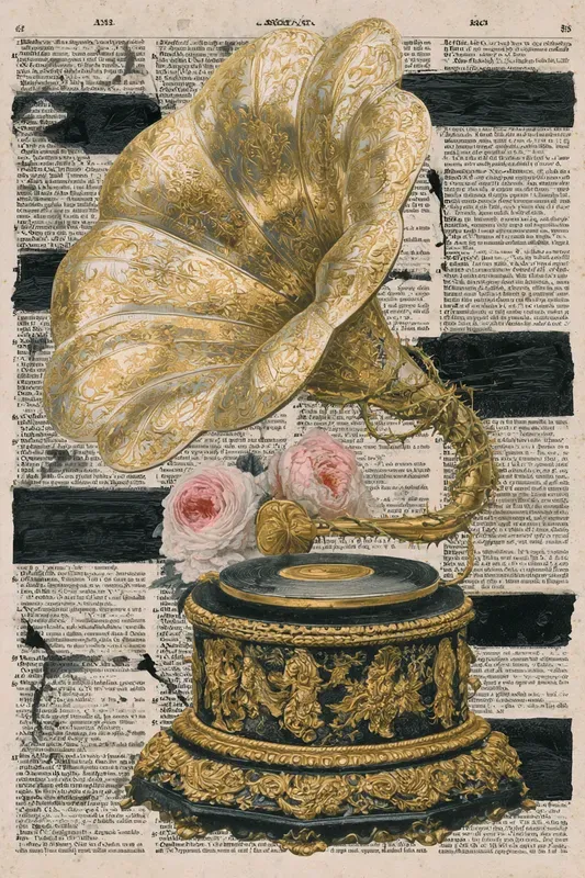 Gilded Manuscript Collage Art