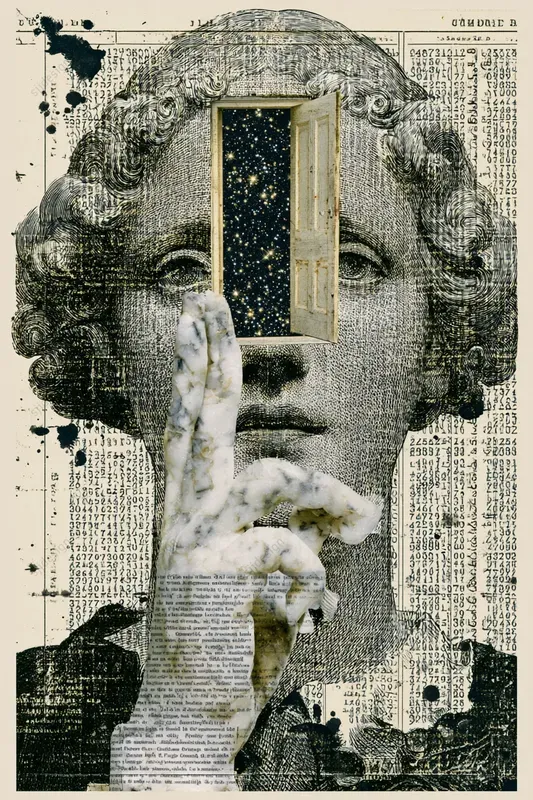 Gilded Manuscript Collage Art