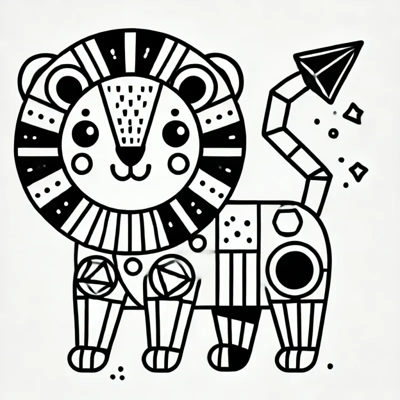 100geometricanimalscoloringprompts