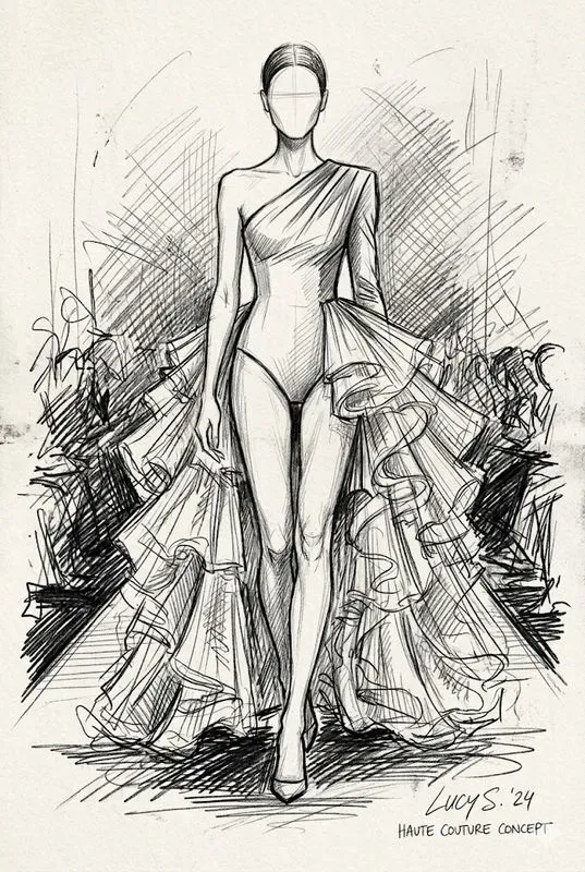 Couture Fashion Pencil Sketches