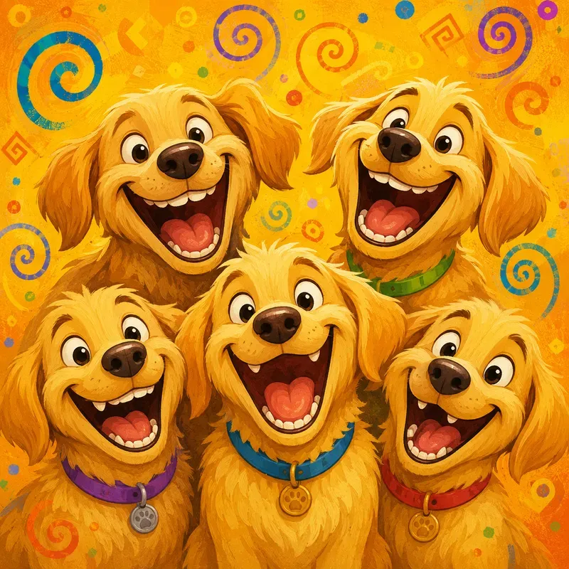 Whimsical Laughing Animal Groups