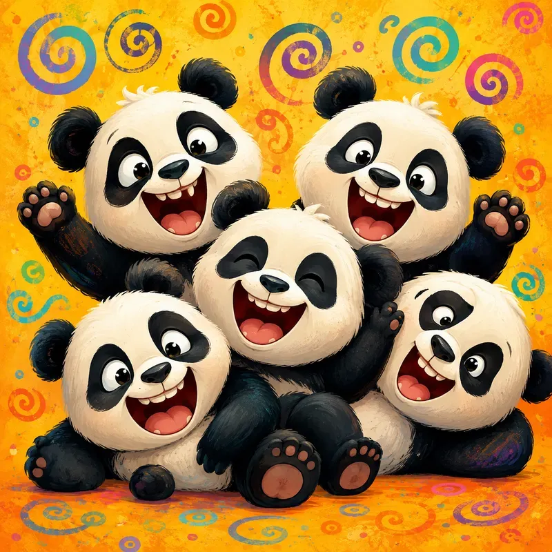 Whimsical Laughing Animal Groups